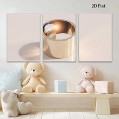 2D flat 1pc golden cylinder abstract wall art modern home decor living room bedroom farmhouse style gallery wrapped canvas prints