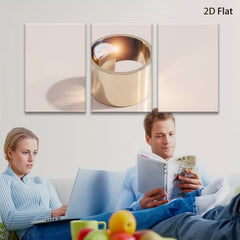 2D flat 1pc golden cylinder abstract wall art modern home decor living room bedroom farmhouse style gallery wrapped canvas prints