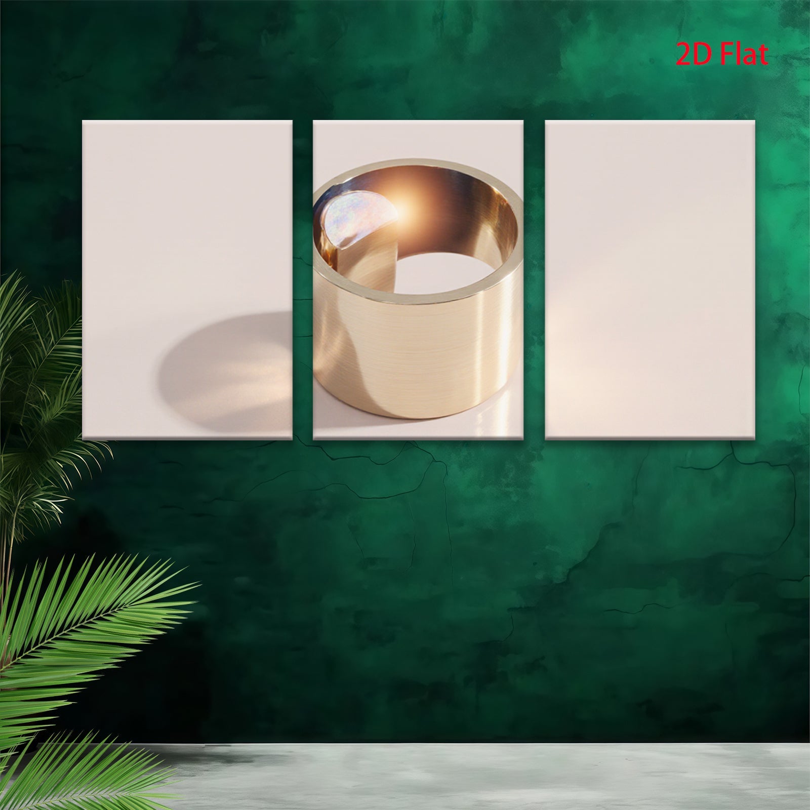 2D flat 1pc golden cylinder abstract wall art modern home decor living room bedroom farmhouse style gallery wrapped canvas prints