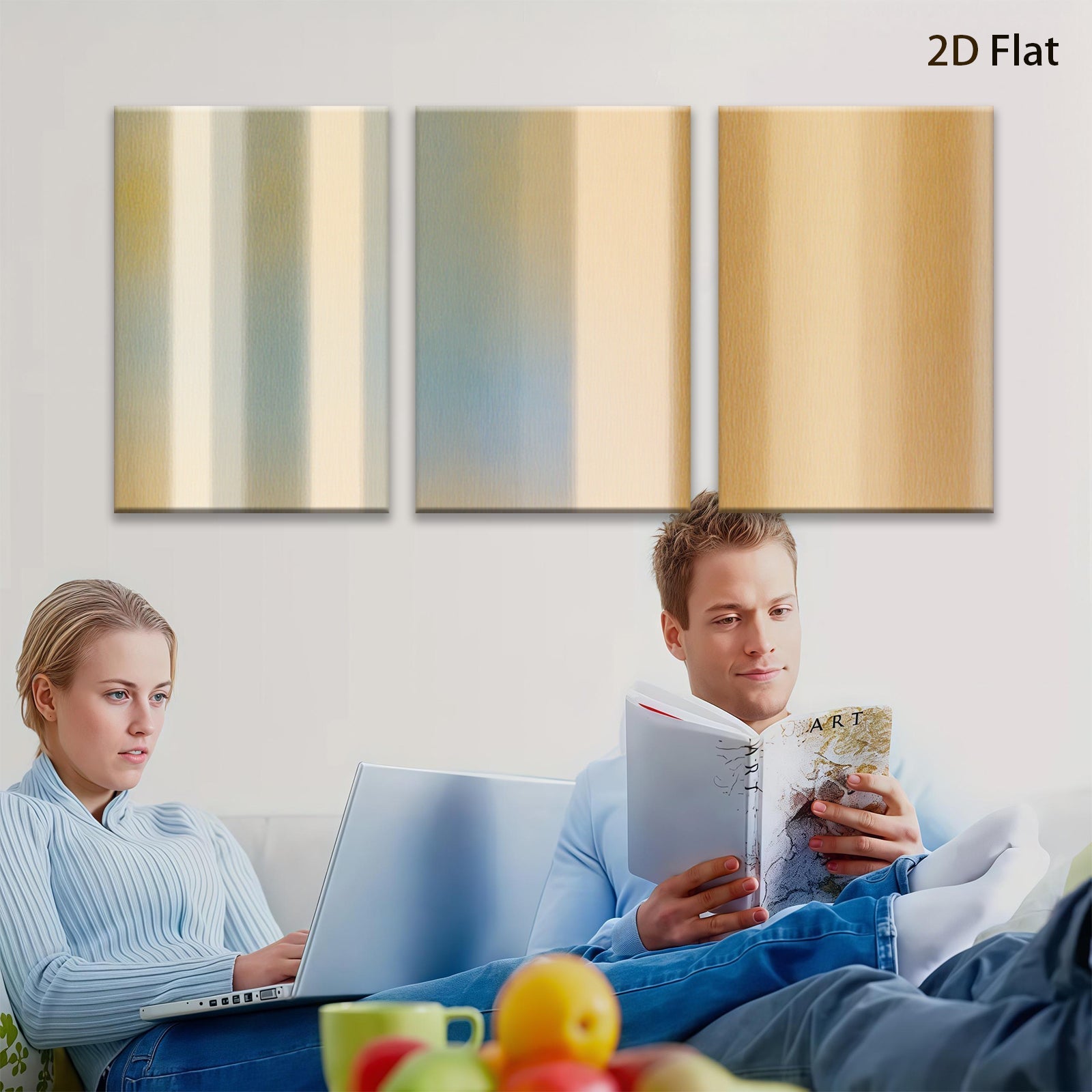 2D flat 1pc golden gradient abstract wall art canvas prints for living room bedroom home decor farmhouse style modern minimalist gallery wrapped
