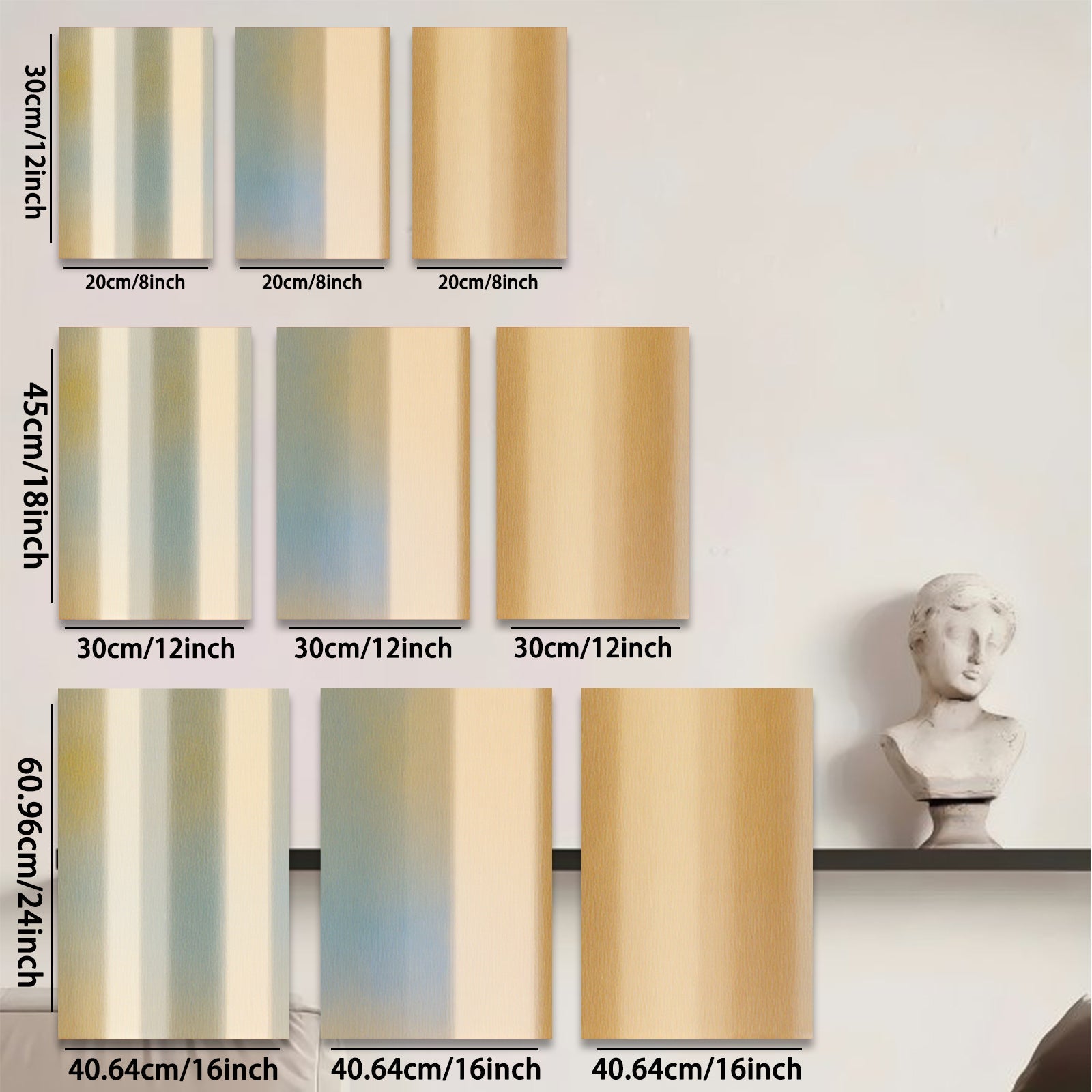 2D flat 1pc golden gradient abstract wall art canvas prints for living room bedroom home decor farmhouse style modern minimalist gallery wrapped