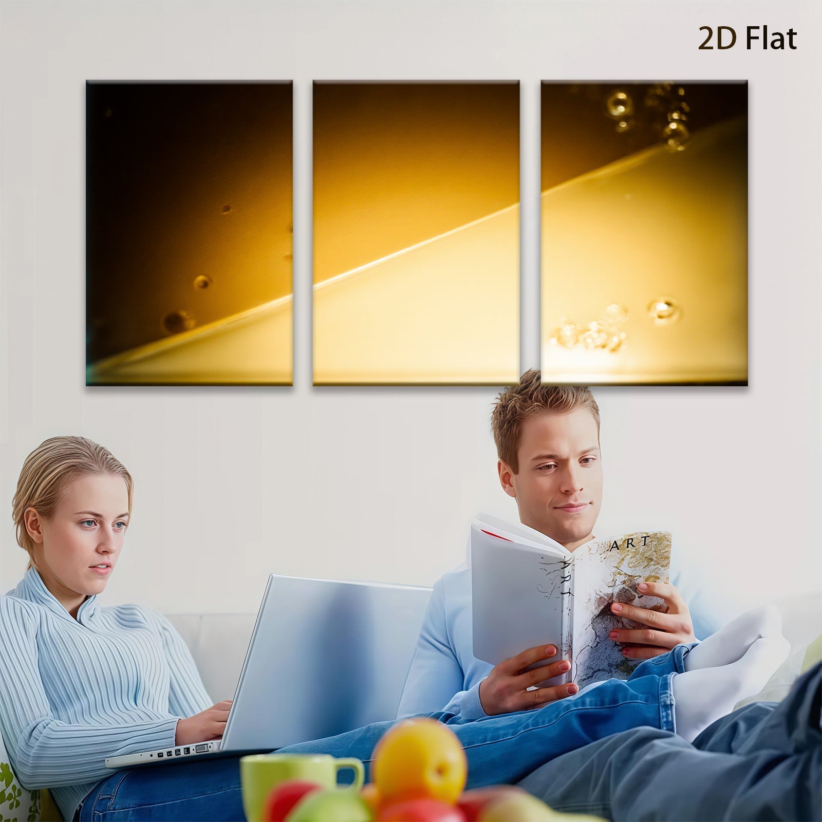 2D flat 1pc golden liquid abstract wall art for living room bedroom home decor modern farmhouse gallery wrapped canvas prints ready to hang inspirational gifts