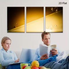 2D flat 1pc golden liquid abstract wall art for living room bedroom home decor modern farmhouse gallery wrapped canvas prints ready to hang inspirational gifts