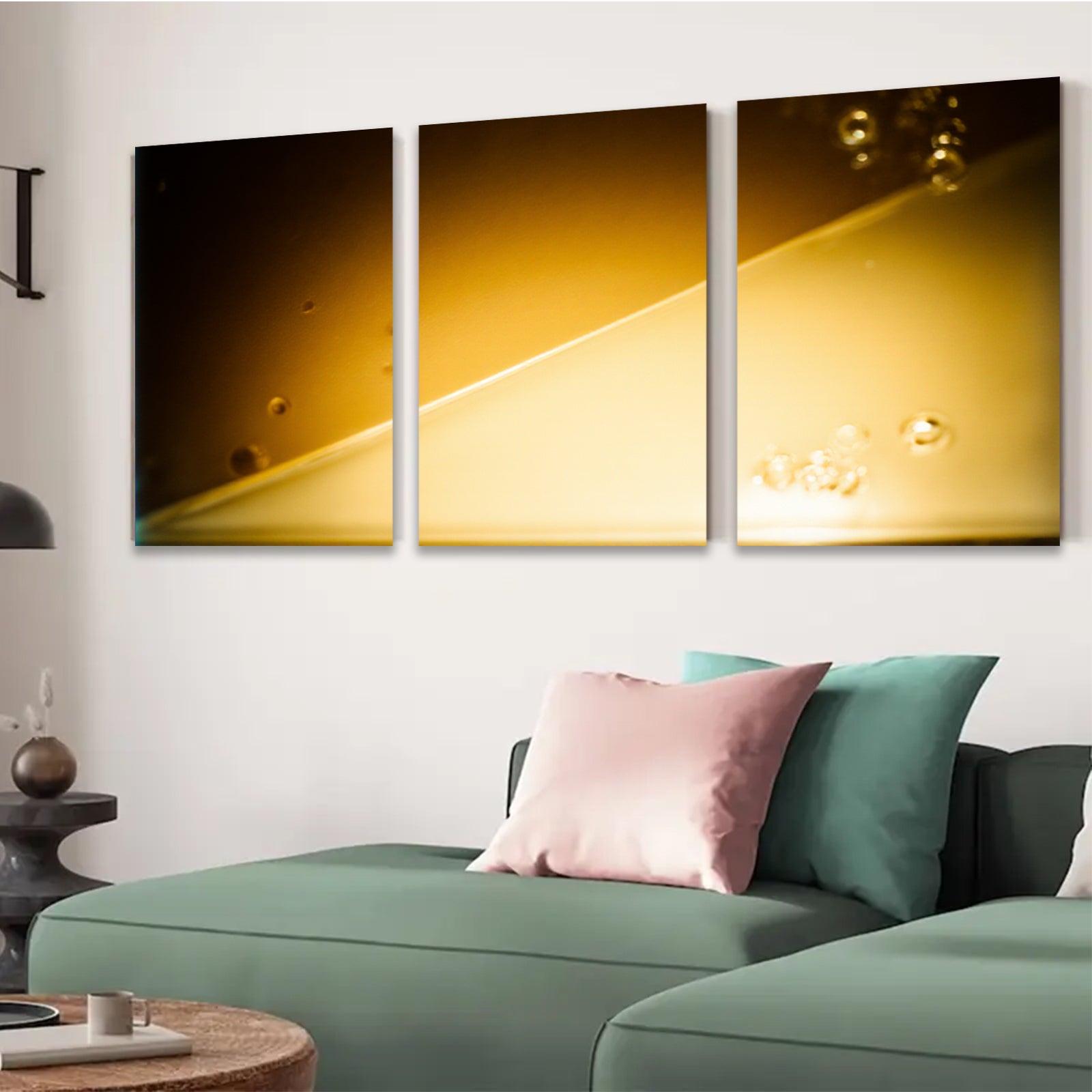 2D flat 1pc golden liquid abstract wall art for living room bedroom home decor modern farmhouse gallery wrapped canvas prints ready to hang inspirational gifts