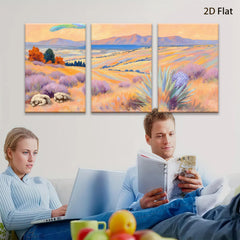 2D flat 1pc golden prairie landscape wall art canvas prints for living room bedroom home decor farmhouse style modern botanical floral gallery wrapped