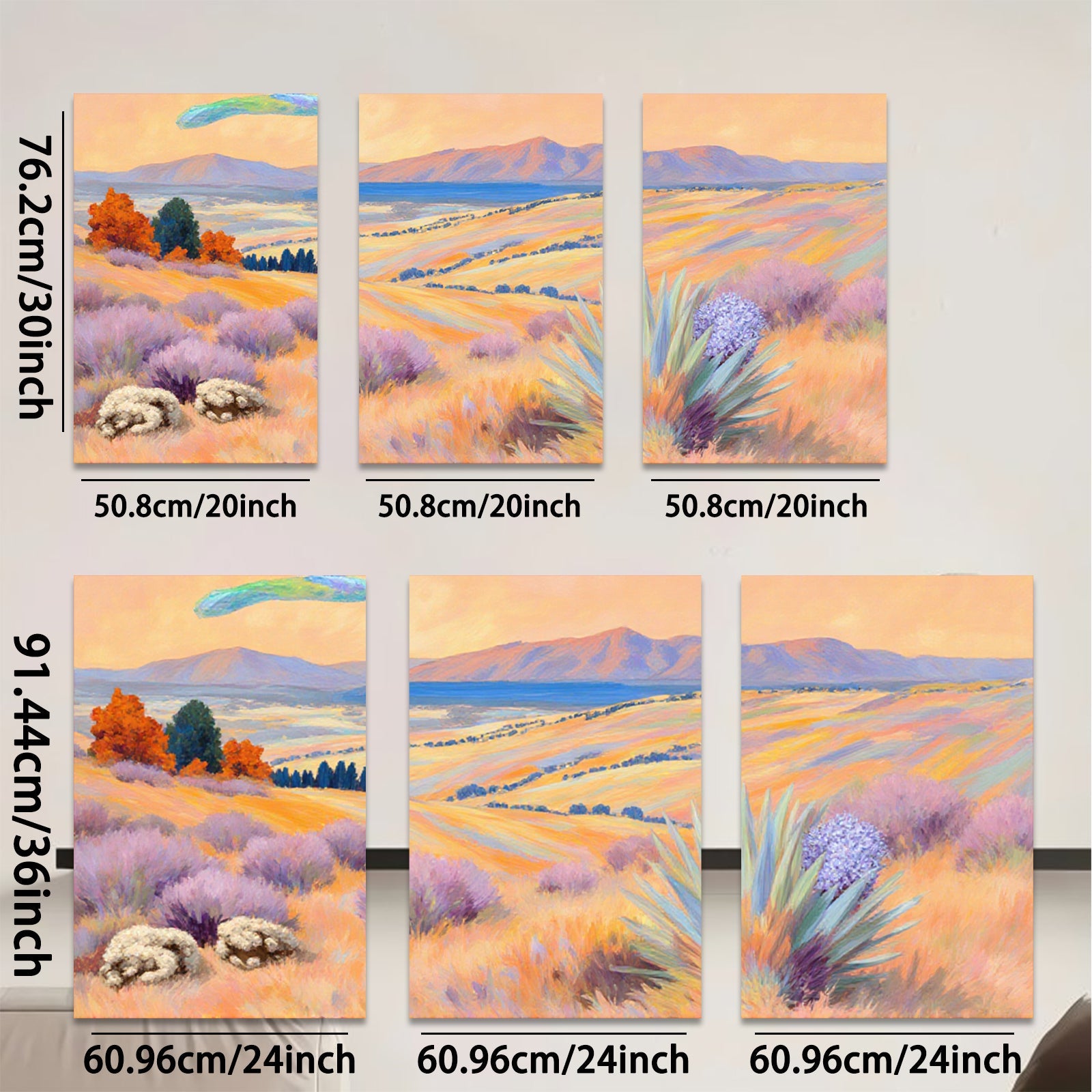 2D flat 1pc golden prairie landscape wall art canvas prints for living room bedroom home decor farmhouse style modern botanical floral gallery wrapped