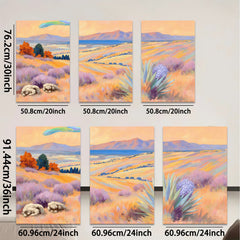 2D flat 1pc golden prairie landscape wall art canvas prints for living room bedroom home decor farmhouse style modern botanical floral gallery wrapped