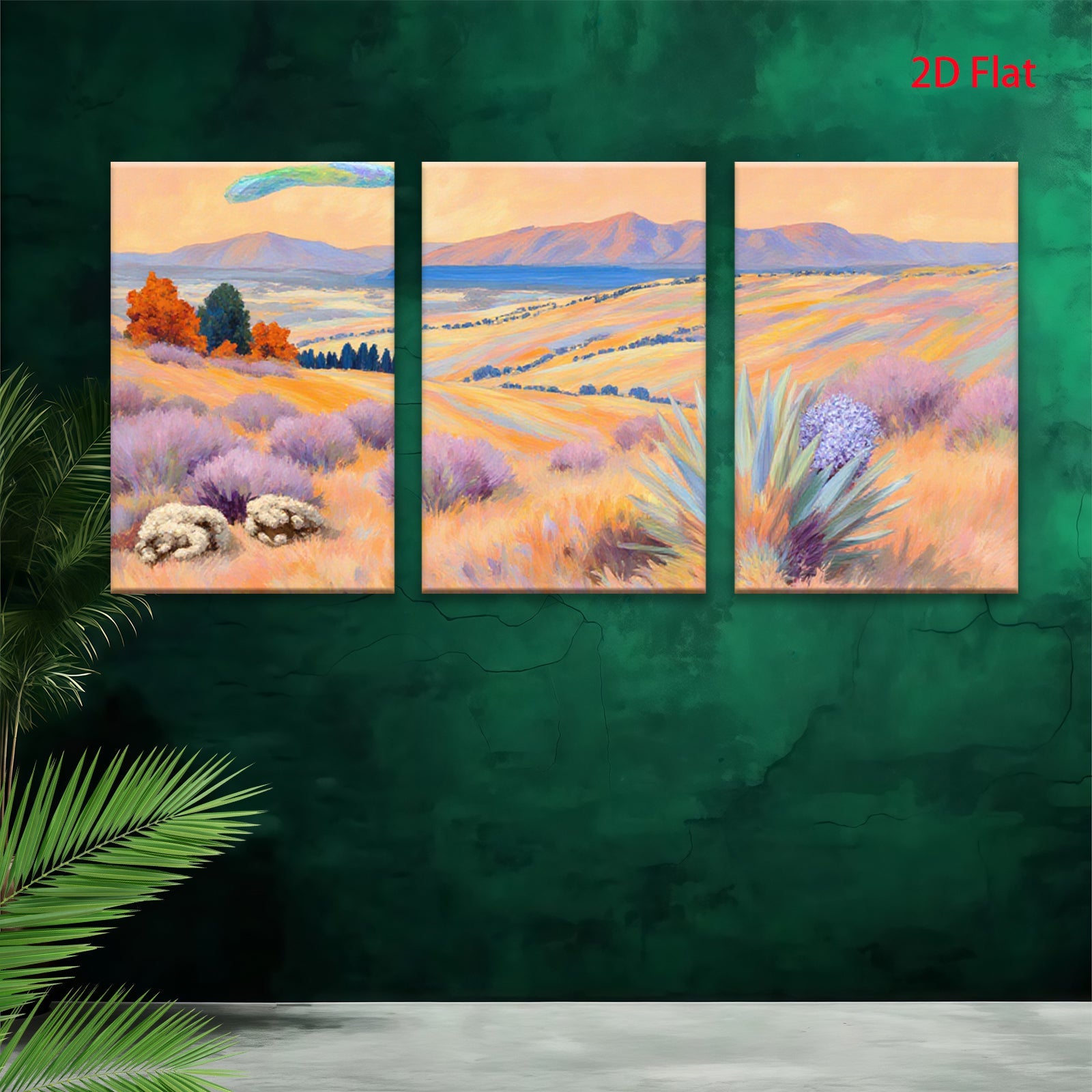 2D flat 1pc golden prairie landscape wall art canvas prints for living room bedroom home decor farmhouse style modern botanical floral gallery wrapped