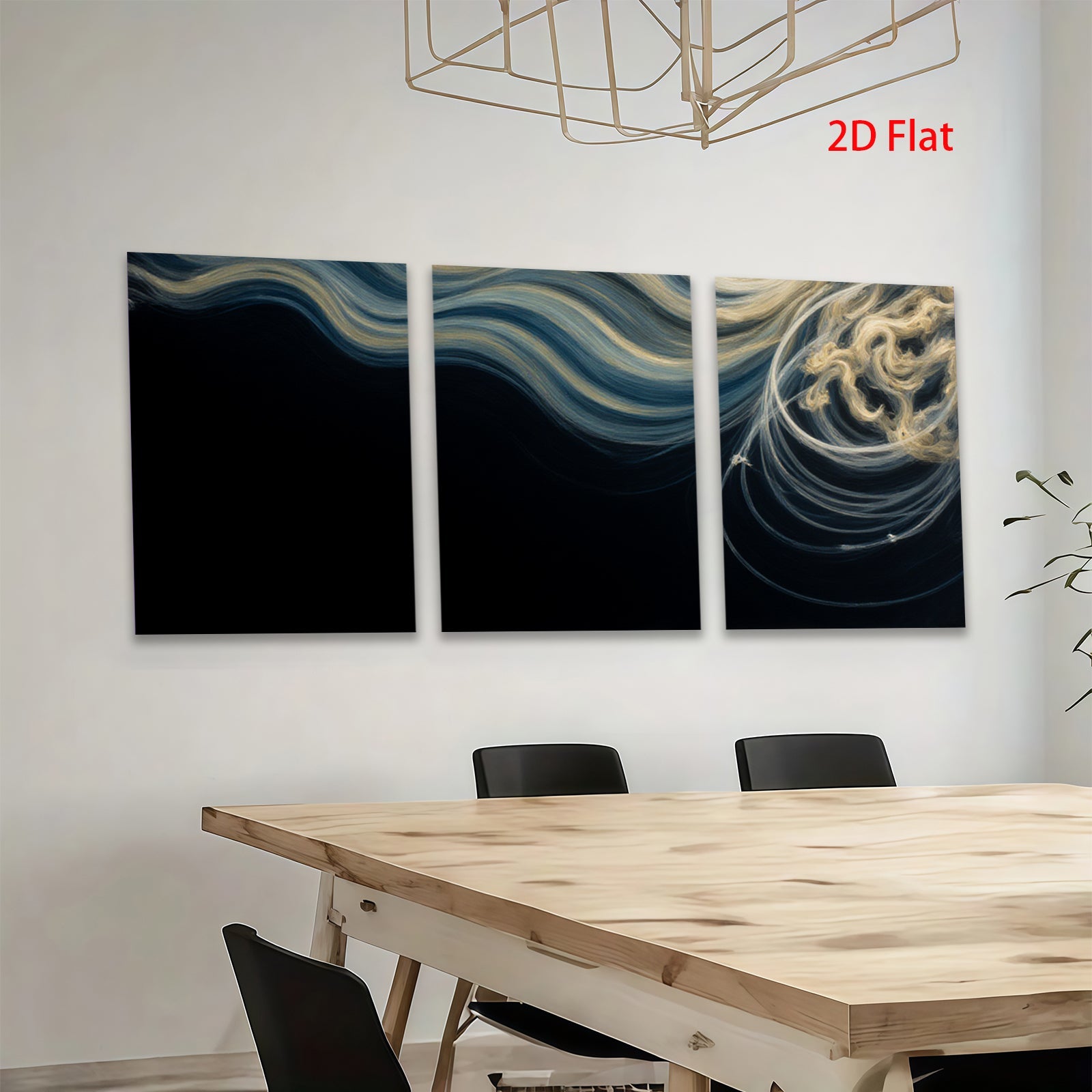 2D flat 1pc golden swirls abstract wall art modern farmhouse decor living room bedroom gallery wrapped canvas prints ready to hang large size