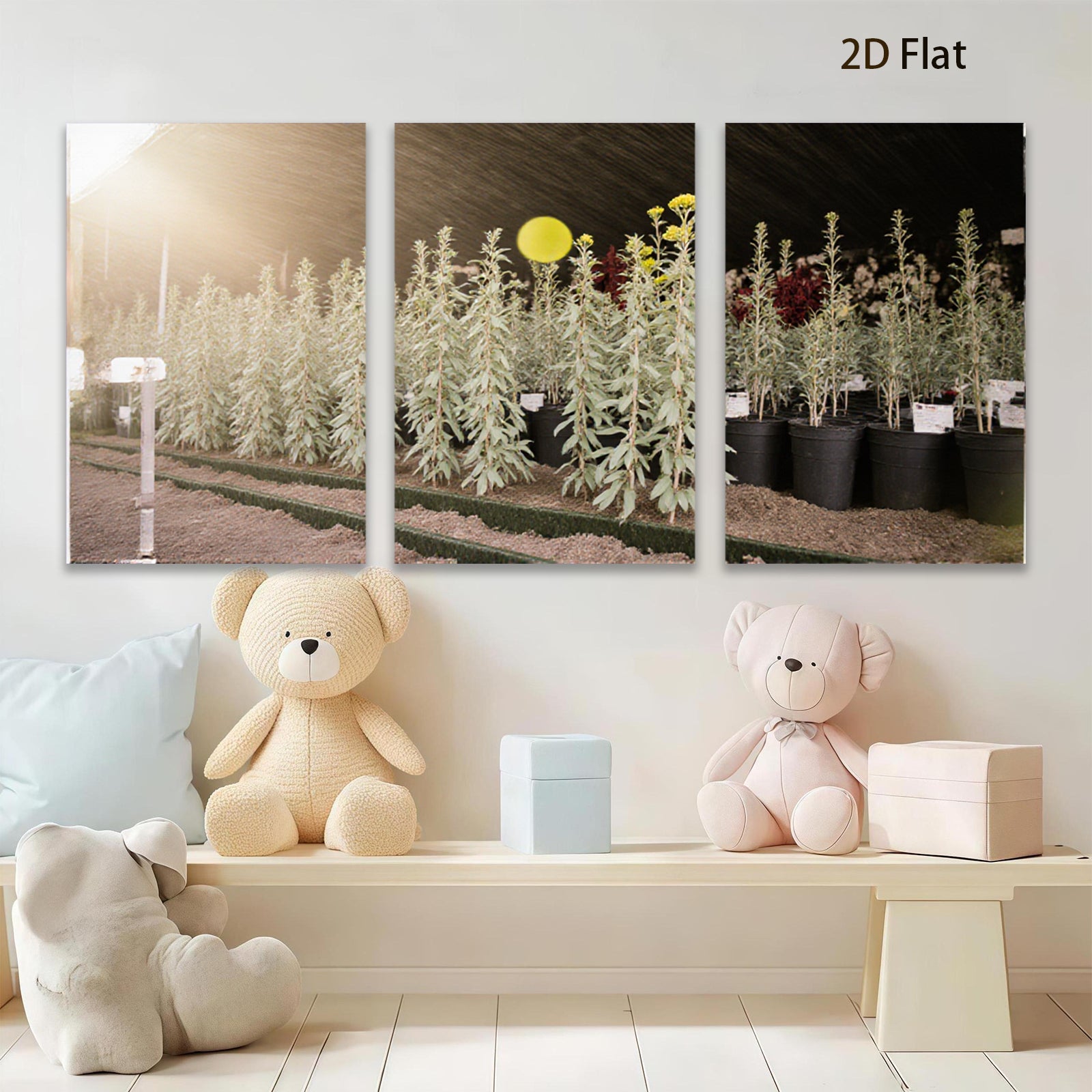 2D flat 1pc goldenrod blooms farm view rustic wall art living room bedroom decor farmhouse style gallery wrapped canvas prints modern botanical art