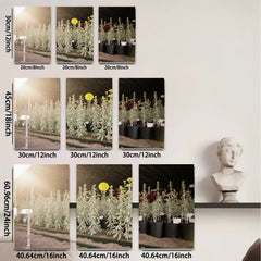 2D flat 1pc goldenrod blooms farm view rustic wall art living room bedroom decor farmhouse style gallery wrapped canvas prints modern botanical art