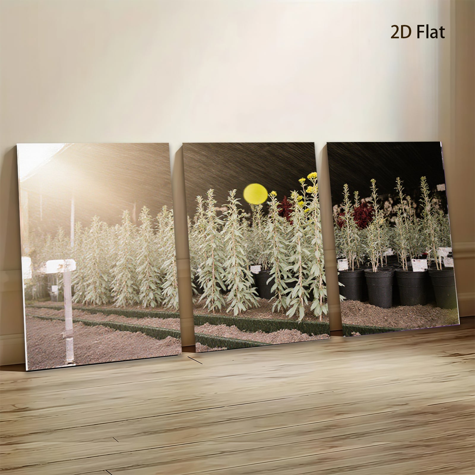 2D flat 1pc goldenrod blooms farm view rustic wall art living room bedroom decor farmhouse style gallery wrapped canvas prints modern botanical art