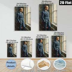 2D flat 1pc handsome man portrait wall art decor for living room bedroom office modern farmhouse gallery wrapped canvas prints