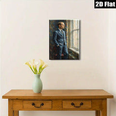 2D flat 1pc handsome man portrait wall art decor for living room bedroom office modern farmhouse gallery wrapped canvas prints