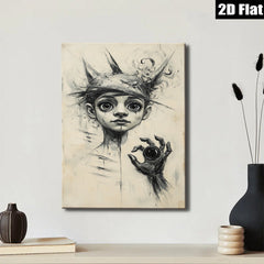 2D flat 1pc haunting portrait spectral hand captivating dark academia gallery wall art bedroom decor modern farmhouse statement piece