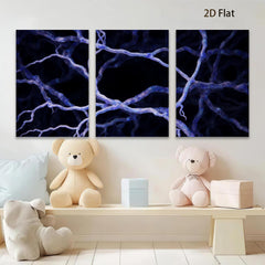 2D flat 1pc intricate blue vein pattern wall art modern farmhouse living room bedroom decor gallery wrapped canvas prints stylish home accents cozy vibes