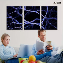 2D flat 1pc intricate blue vein pattern wall art modern farmhouse living room bedroom decor gallery wrapped canvas prints stylish home accents cozy vibes