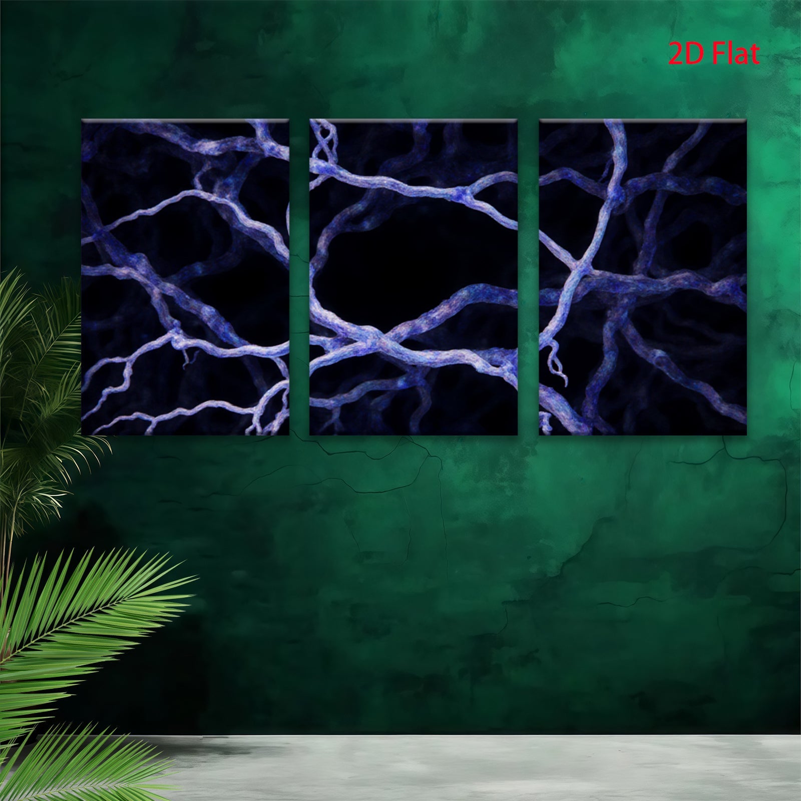 2D flat 1pc intricate blue vein pattern wall art modern farmhouse living room bedroom decor gallery wrapped canvas prints stylish home accents cozy vibes