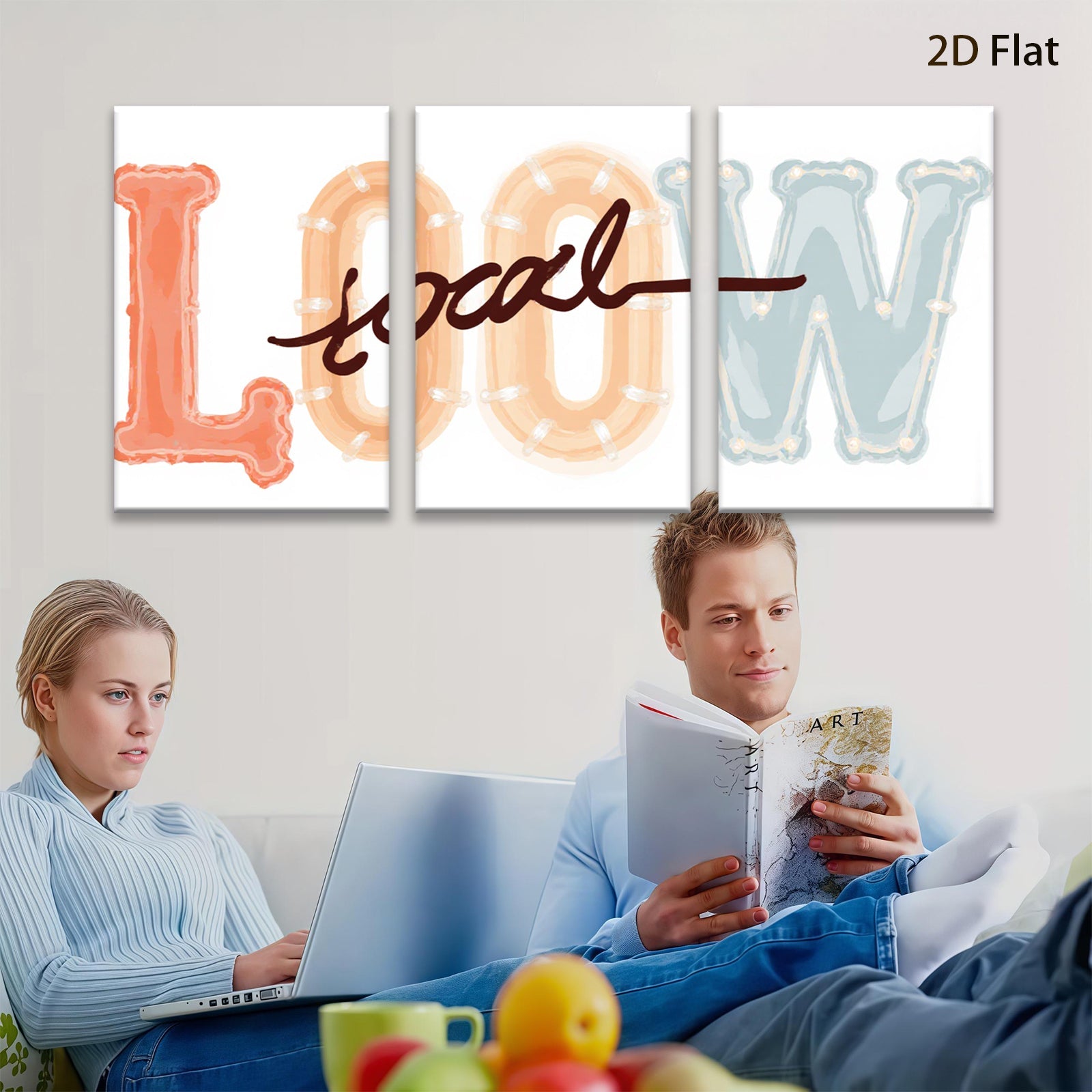 2D flat 1pc letter wall art modern minimalist typography canvas print for living room bedroom office decor farmhouse style inspirational cozy vibe gallery wrapped