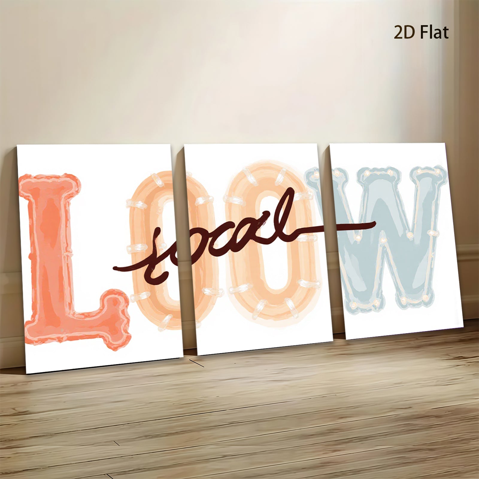 2D flat 1pc letter wall art modern minimalist typography canvas print for living room bedroom office decor farmhouse style inspirational cozy vibe gallery wrapped