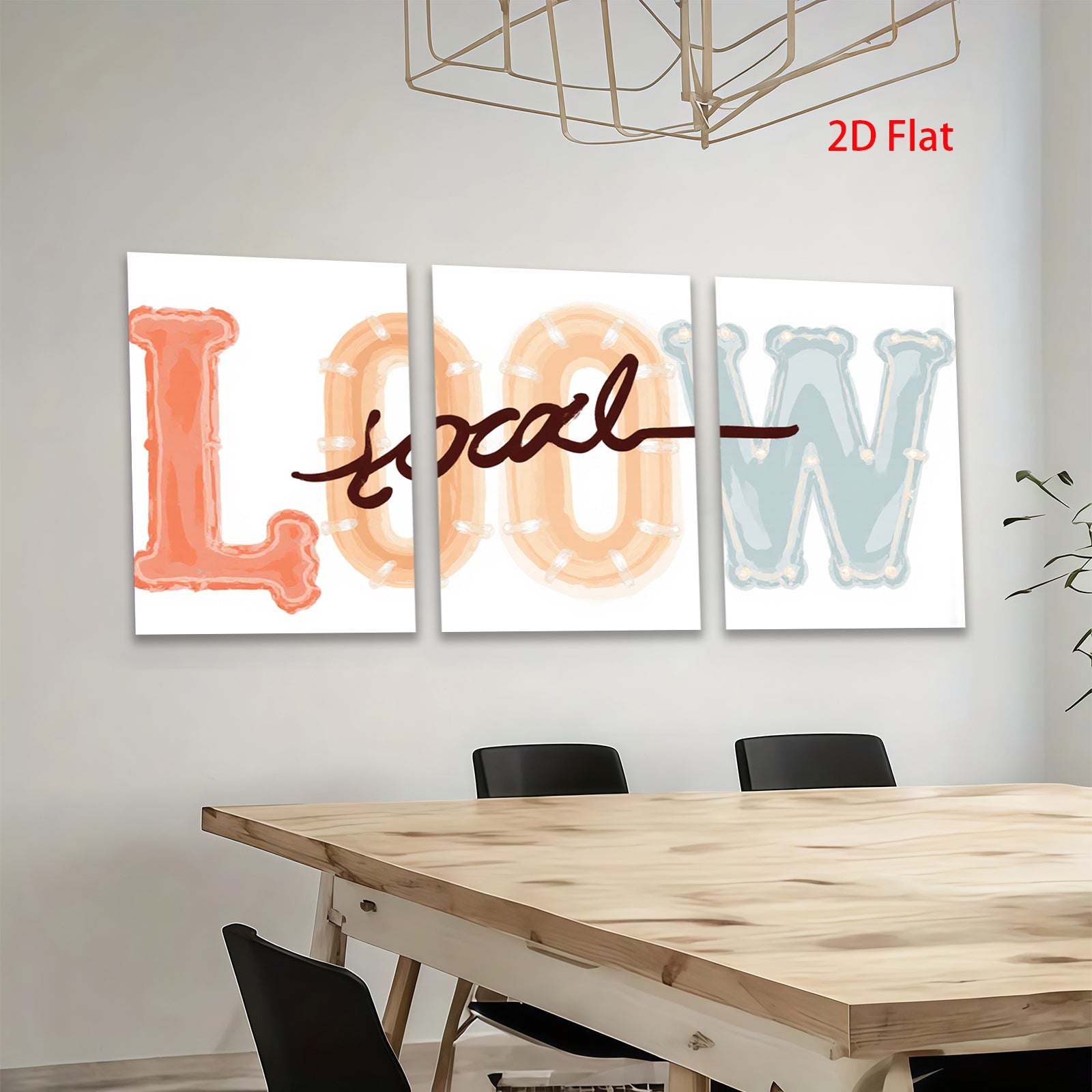 2D flat 1pc letter wall art modern minimalist typography canvas print for living room bedroom office decor farmhouse style inspirational cozy vibe gallery wrapped