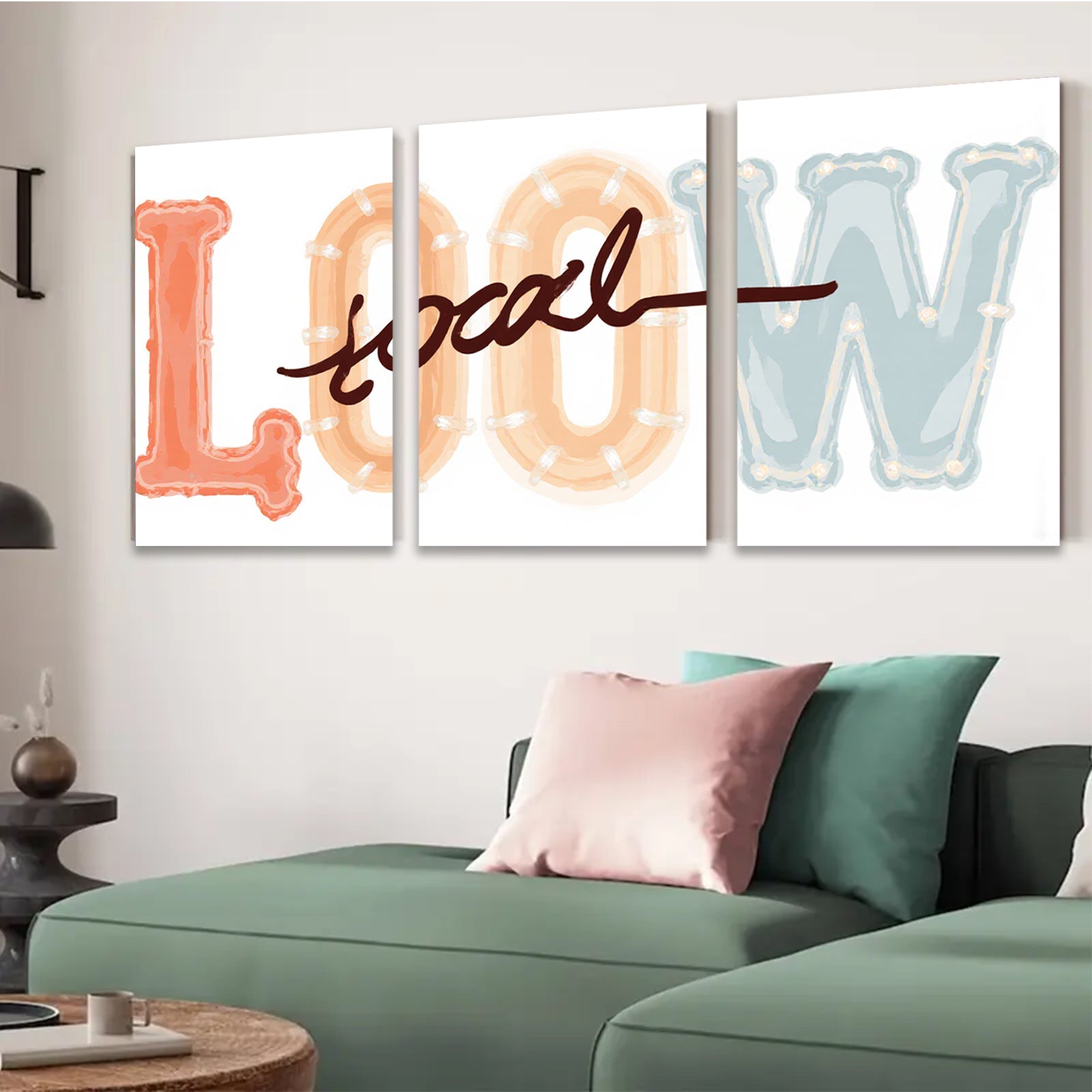 2D flat 1pc letter wall art modern minimalist typography canvas print for living room bedroom office decor farmhouse style inspirational cozy vibe gallery wrapped