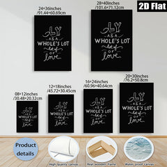 2D flat 1pc lovely calligraphy wall art modern farmhouse decor bedroom living room gallery wrapped canvas prints inspirational quotes aesthetic home decor