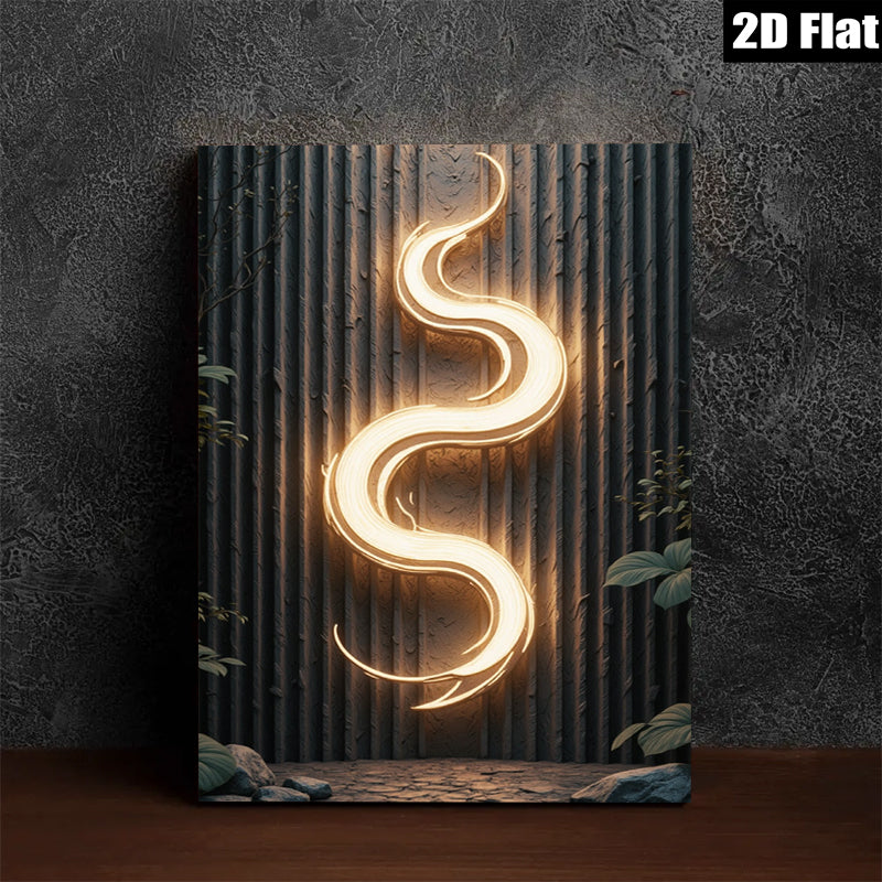 2D flat 1pc luminous abstract wall art modern minimalist canvas print for living room bedroom office decor farmhouse style gallery wrapped timeless elegance