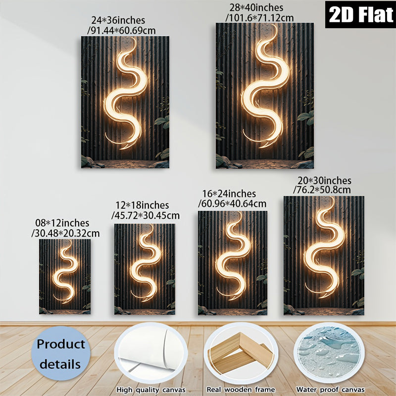 2D flat 1pc luminous abstract wall art modern minimalist canvas print for living room bedroom office decor farmhouse style gallery wrapped timeless elegance