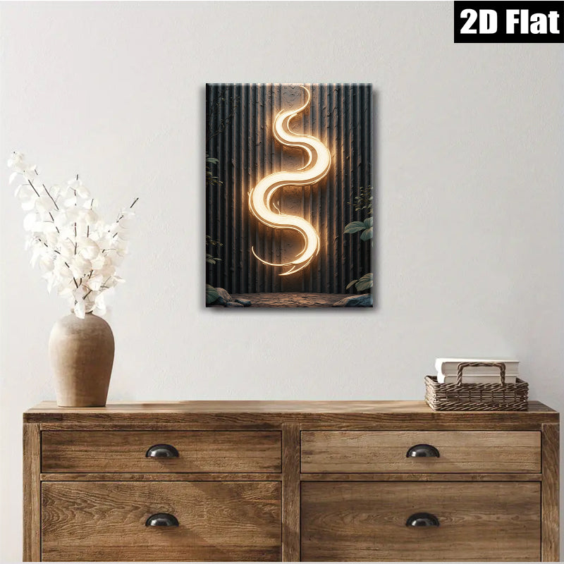 2D flat 1pc luminous abstract wall art modern minimalist canvas print for living room bedroom office decor farmhouse style gallery wrapped timeless elegance