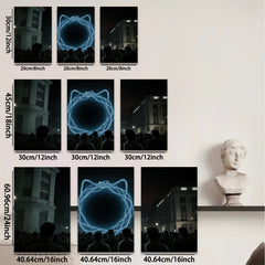 2D flat 1pc luminous circle city nightscape wall art modern home decor living room bedroom gallery wrapped canvas prints farmhouse style trending now
