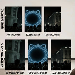 2D flat 1pc luminous circle city nightscape wall art modern home decor living room bedroom gallery wrapped canvas prints farmhouse style trending now