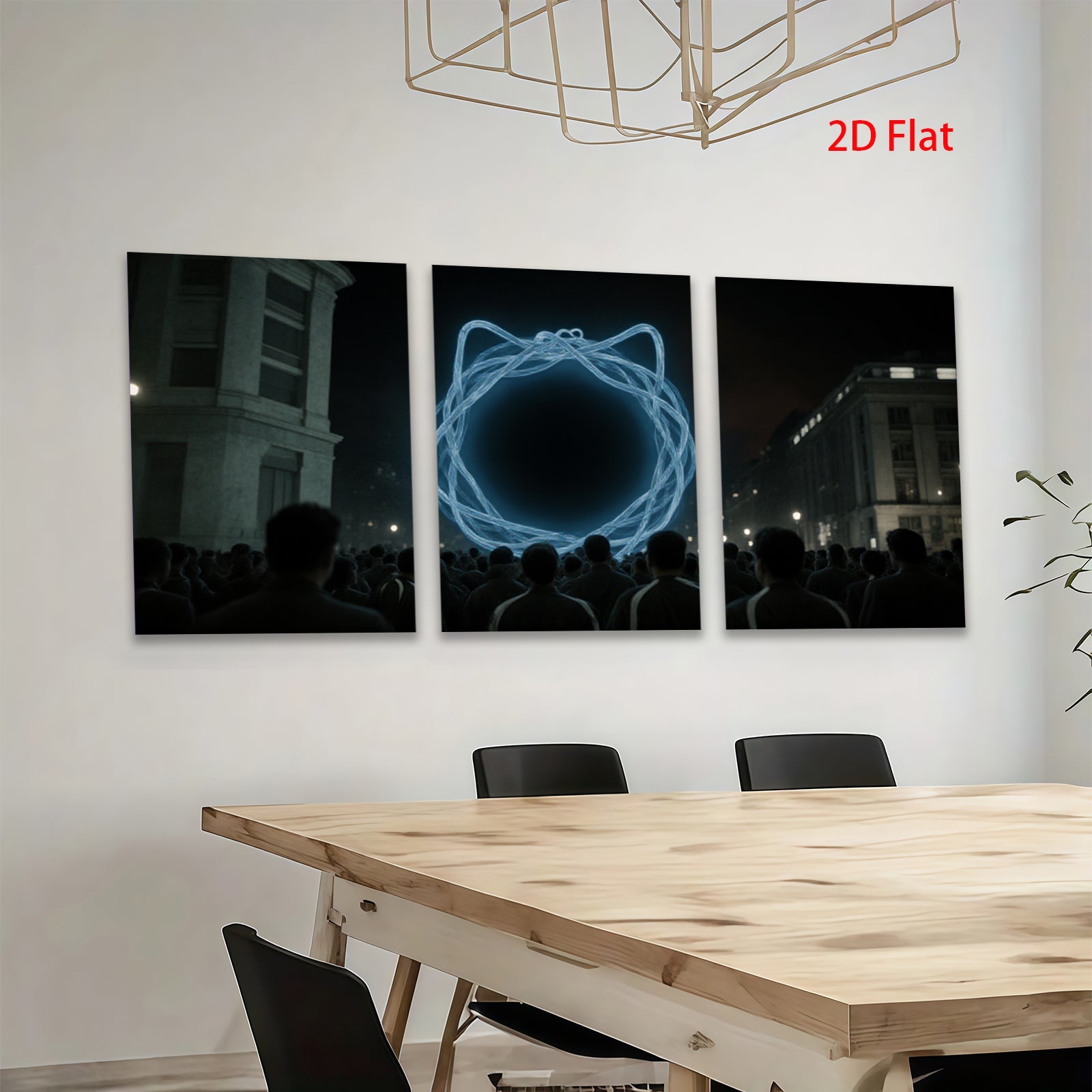 2D flat 1pc luminous circle city nightscape wall art modern home decor living room bedroom gallery wrapped canvas prints farmhouse style trending now