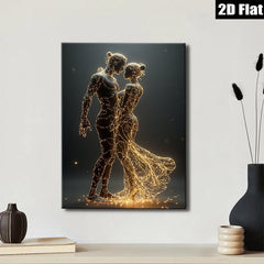 2D flat 1pc luminous couple abstract wall art modern home decor bedroom living room canvas prints farmhouse style gallery wrapped ready to hang