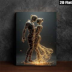 2D flat 1pc luminous couple abstract wall art modern home decor bedroom living room canvas prints farmhouse style gallery wrapped ready to hang
