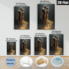 2D flat 1pc luminous couple abstract wall art modern home decor bedroom living room canvas prints farmhouse style gallery wrapped ready to hang
