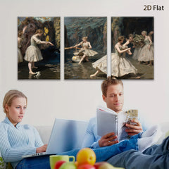 2D flat 1pc luminous dance nymphs pastoral scene wall art for living room bedroom gallery wrapped canvas prints farmhouse d��cor modern minimalist style