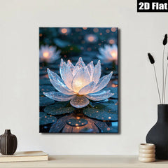 2D flat 1pc luminous floral bloom serene waterscape wall art bedroom living room modern farmhouse gallery wrapped canvas prints ready to hang