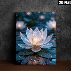 2D flat 1pc luminous floral bloom serene waterscape wall art bedroom living room modern farmhouse gallery wrapped canvas prints ready to hang