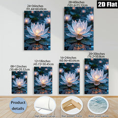 2D flat 1pc luminous floral bloom serene waterscape wall art bedroom living room modern farmhouse gallery wrapped canvas prints ready to hang