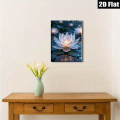 2D flat 1pc luminous floral bloom serene waterscape wall art bedroom living room modern farmhouse gallery wrapped canvas prints ready to hang