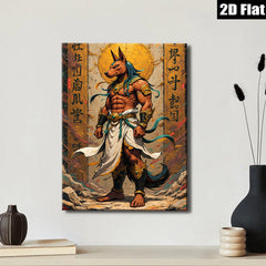 2D flat 1pc majestic Anubis Egyptian god wall art decor bedroom living room gallery wrapped canvas prints farmhouse style modern home decoration