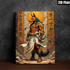 2D flat 1pc majestic Anubis Egyptian god wall art decor bedroom living room gallery wrapped canvas prints farmhouse style modern home decoration