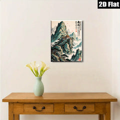 2D flat 1pc majestic Asian temple landscape wall art for living room bedroom home office decor farmhouse style gallery wrapped canvas prints inspirational modern zen artwork