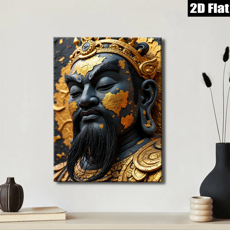 2D flat 1pc majestic Asian warrior portrait wall decor for living room bedroom farmhouse style gallery wrapped canvas prints modern art
