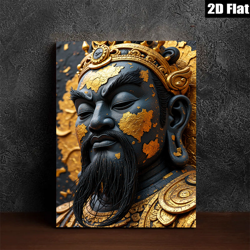 2D flat 1pc majestic Asian warrior portrait wall decor for living room bedroom farmhouse style gallery wrapped canvas prints modern art