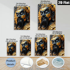 2D flat 1pc majestic Asian warrior portrait wall decor for living room bedroom farmhouse style gallery wrapped canvas prints modern art