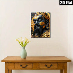 2D flat 1pc majestic Asian warrior portrait wall decor for living room bedroom farmhouse style gallery wrapped canvas prints modern art
