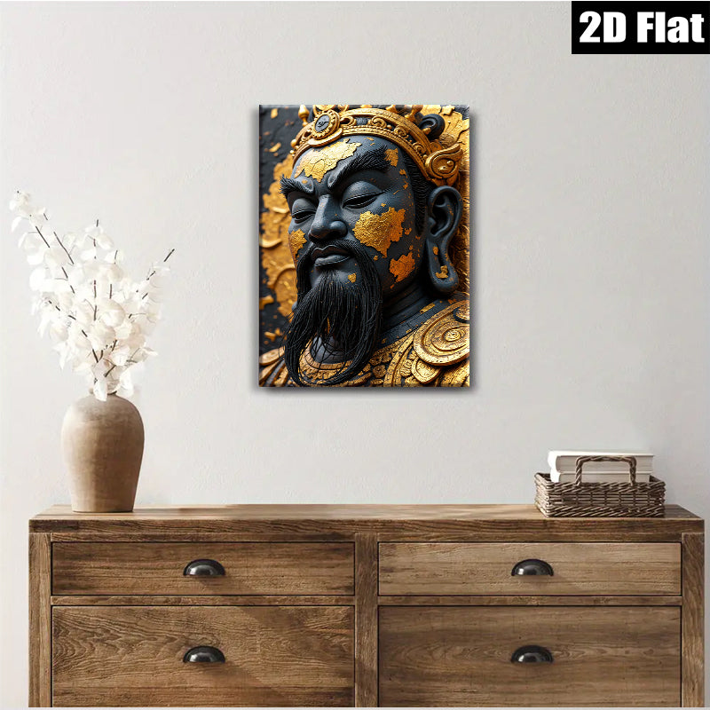 2D flat 1pc majestic Asian warrior portrait wall decor for living room bedroom farmhouse style gallery wrapped canvas prints modern art