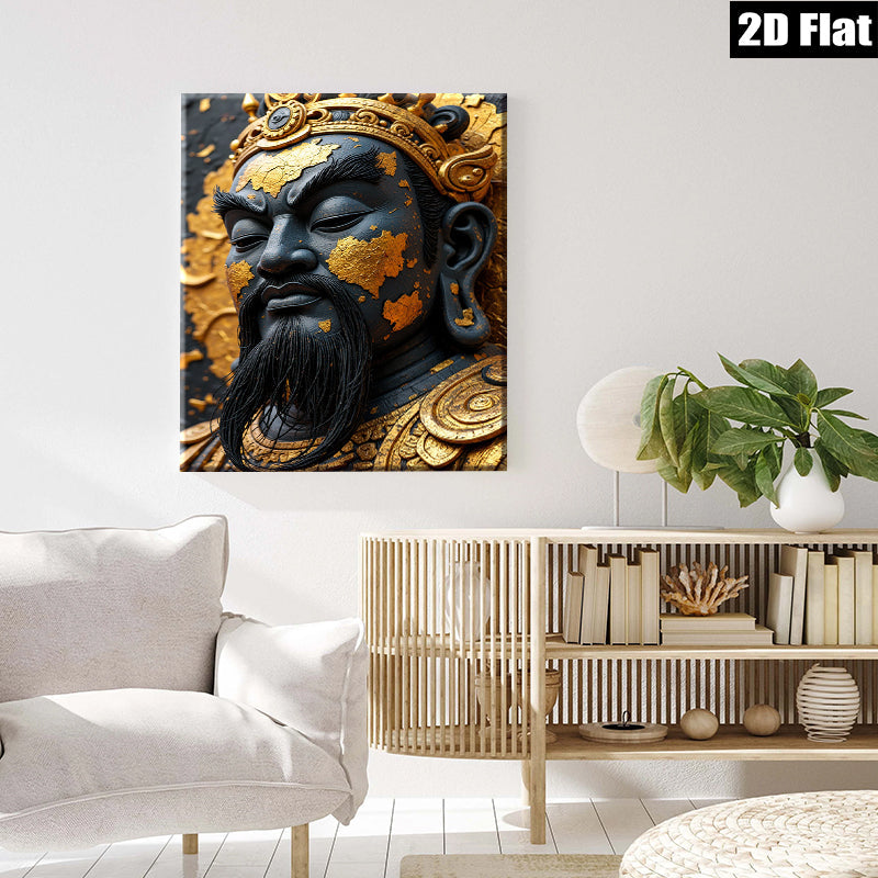 2D flat 1pc majestic Asian warrior portrait wall decor for living room bedroom farmhouse style gallery wrapped canvas prints modern art